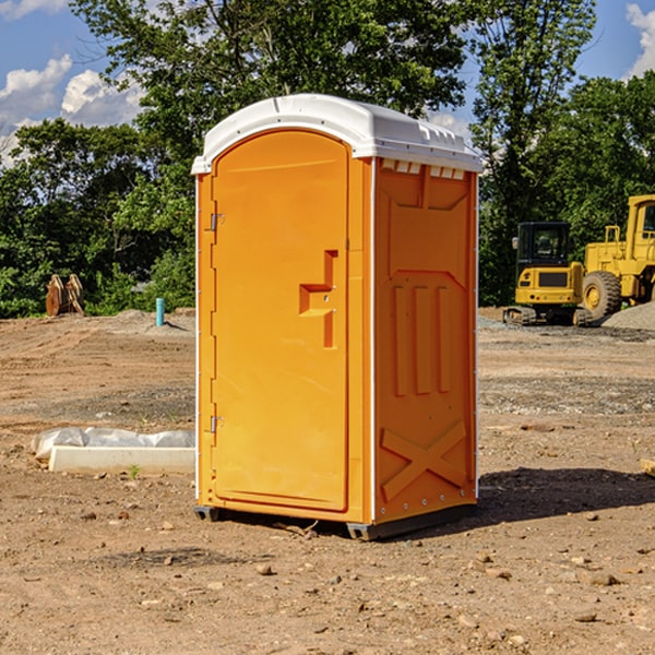 how often are the portable restrooms cleaned and serviced during a rental period in Osborn